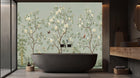 Contemporary Green wallpaper for Bathroom