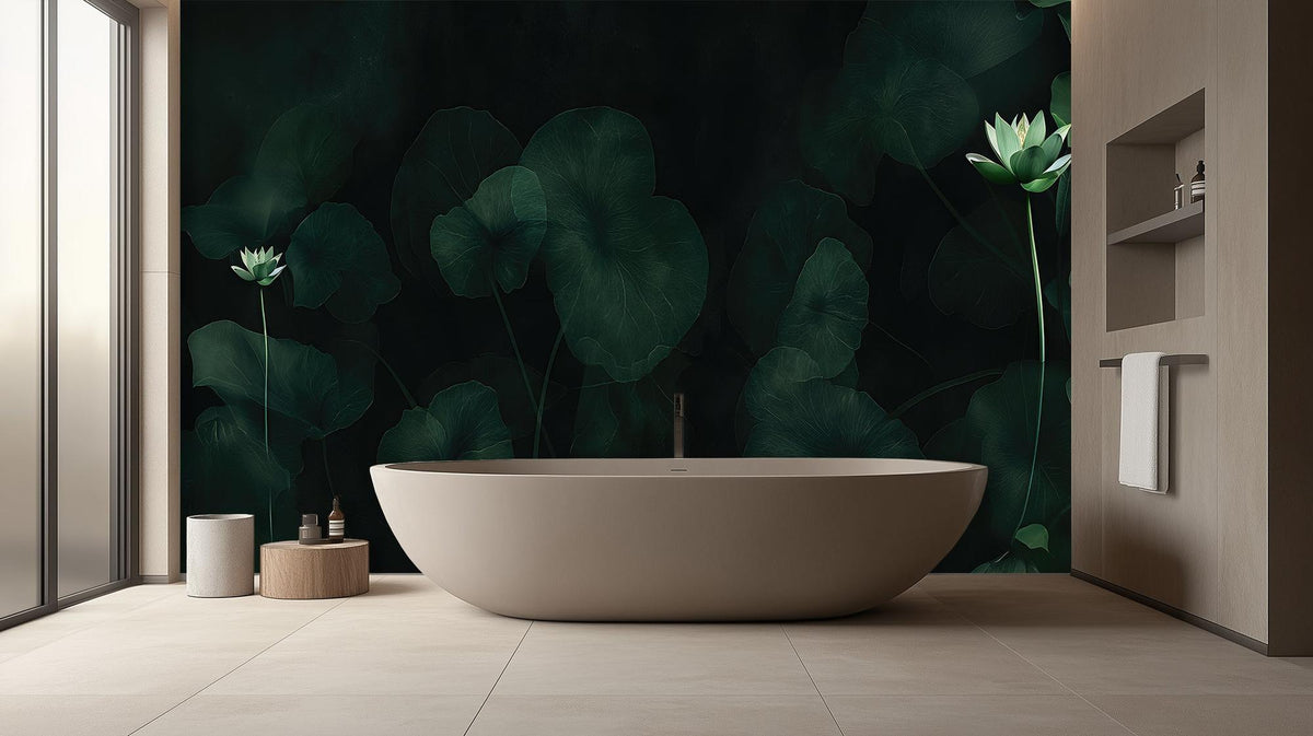 Contemporary Green wallpaper for Bathroom