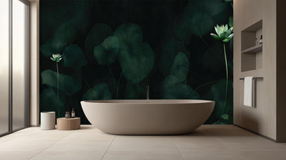 Contemporary Green wallpaper for Bathroom
