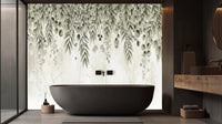 Contemporary Green wallpaper for Bathroom