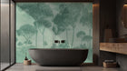 Contemporary Green wallpaper for Bathroom
