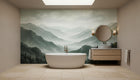 Contemporary Green wallpaper for Bathroom