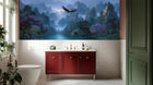 Contemporary Green wallpaper for Bathroom