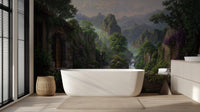 Contemporary Green wallpaper for Bathroom