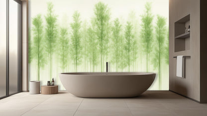 Contemporary Green wallpaper for Bathroom