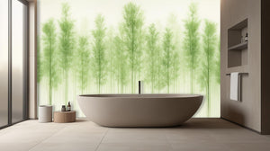 Contemporary Green wallpaper for Bathroom