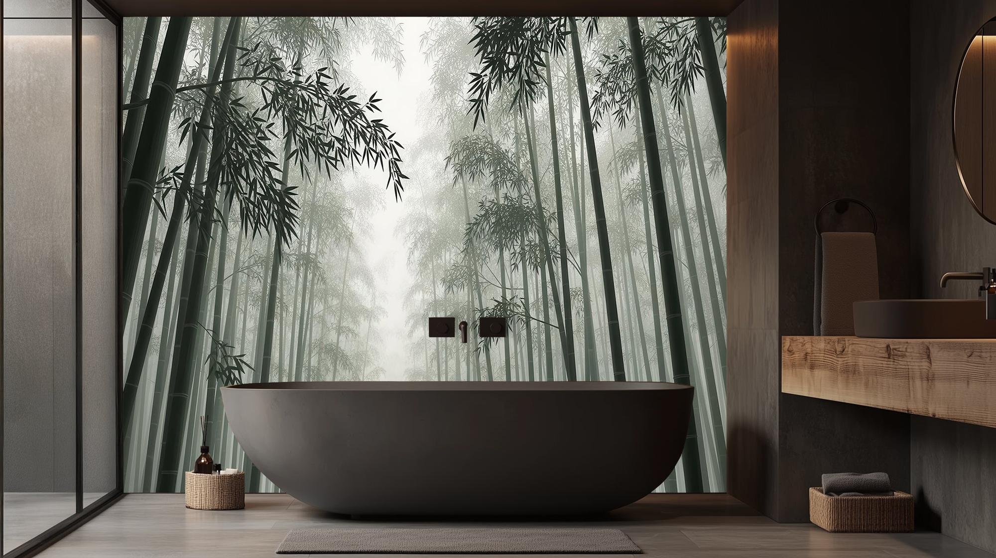 Banyo için Çağdaş Yeşil duvar kağıdı