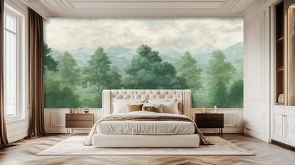 Contemporary Green wallpaper for Bedroom