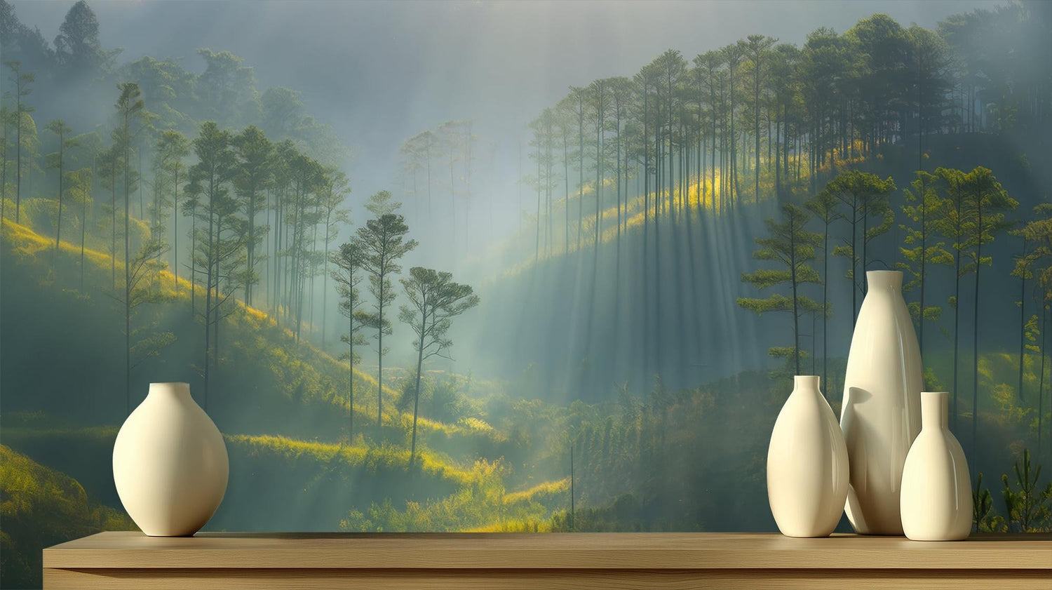 Contemporary Green wallpaper for Bedroom