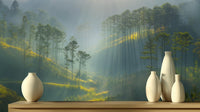 Contemporary Green wallpaper for Bedroom