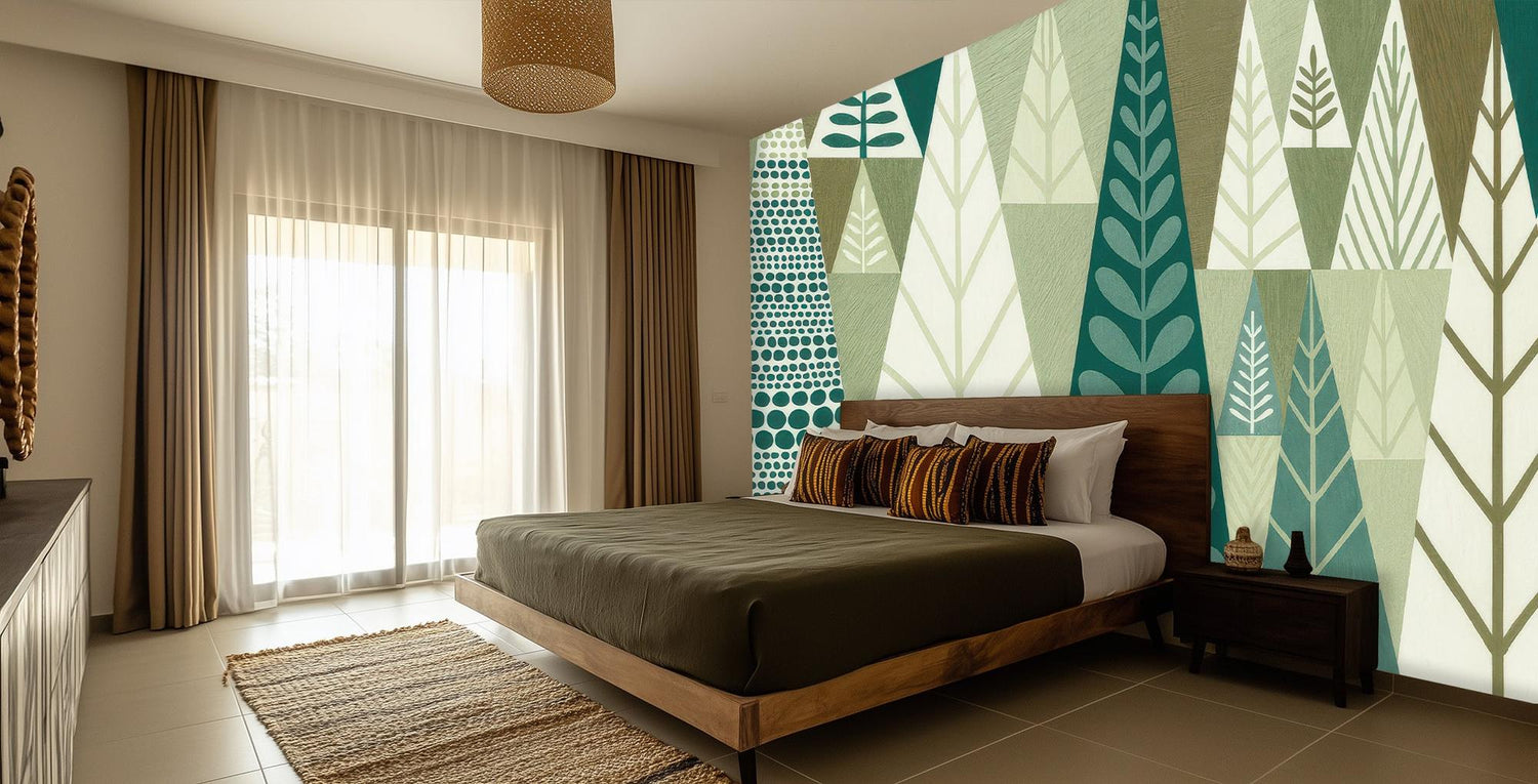 Contemporary Green wallpaper for Bedroom
