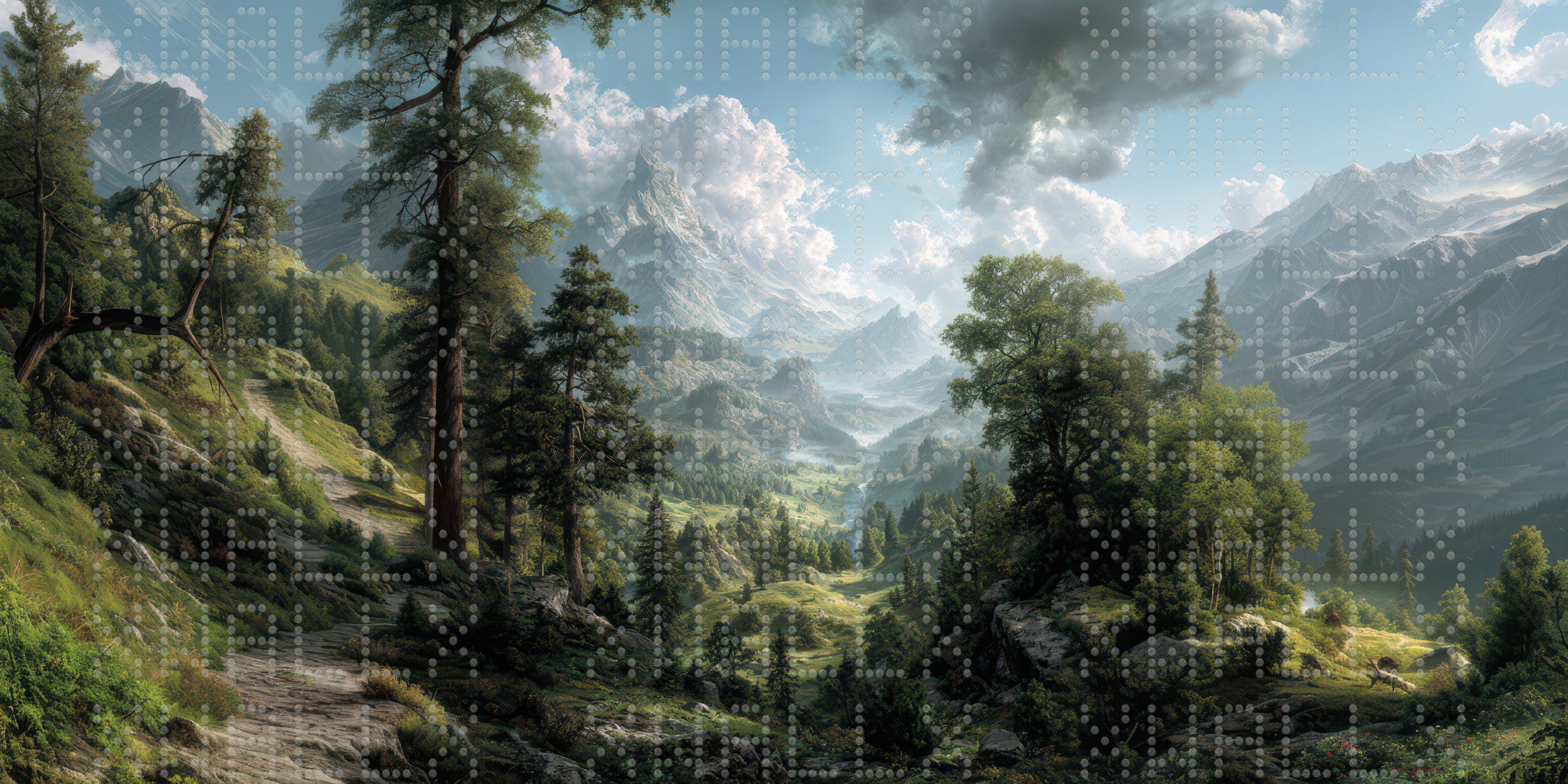 Mountain Valley Landscape Wallpaper