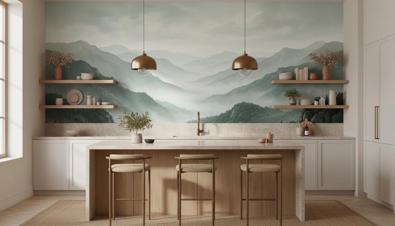 Contemporary Green wallpaper for Bedroom