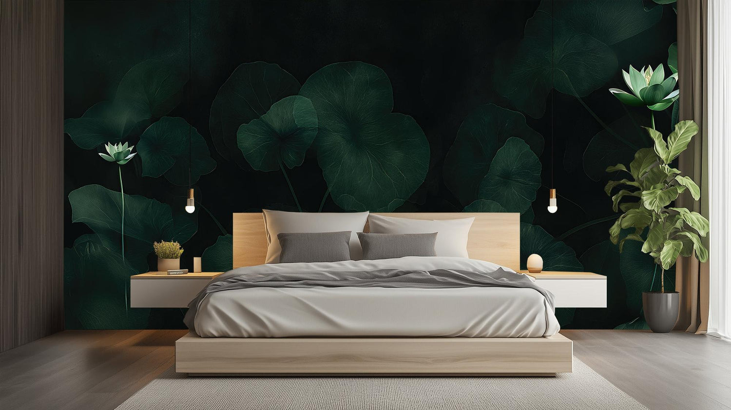 Contemporary Green wallpaper for Bedroom