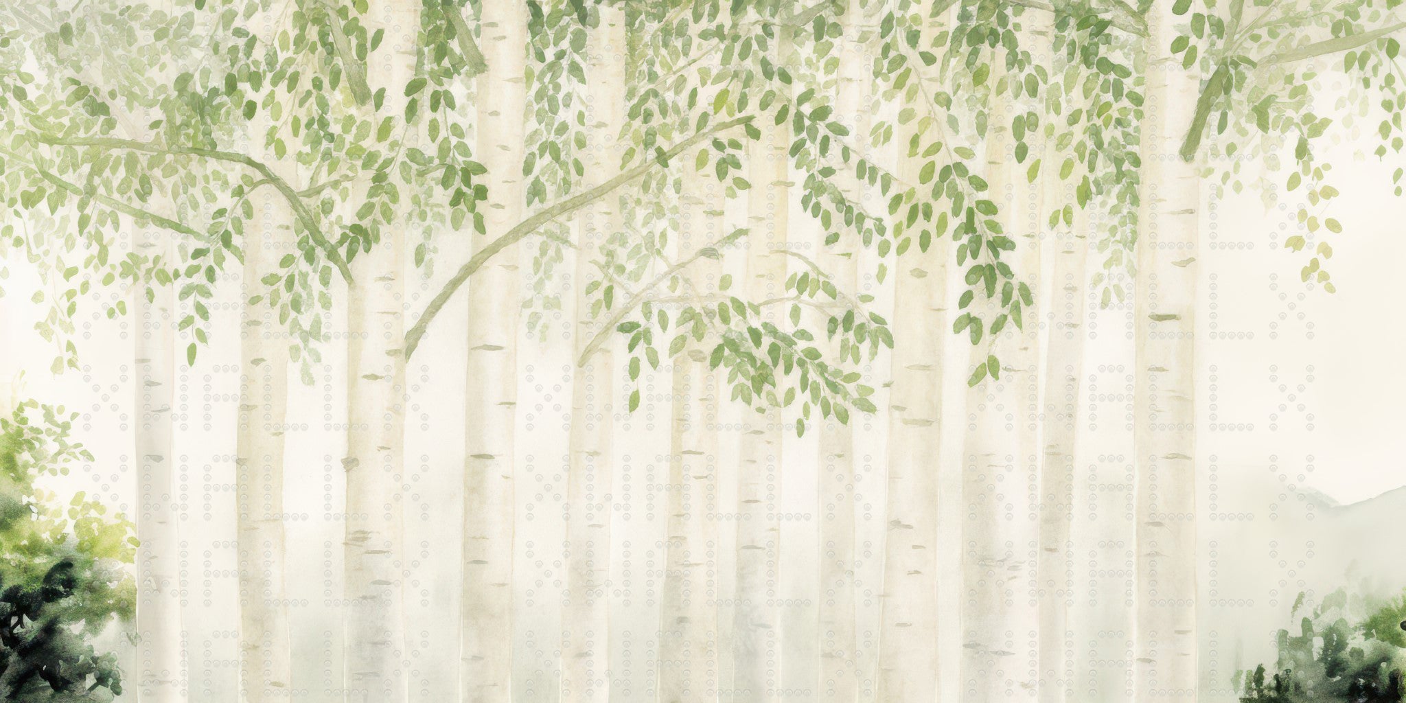 Serene Birch Grove Wallpaper