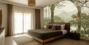 Contemporary Green wallpaper for Bedroom