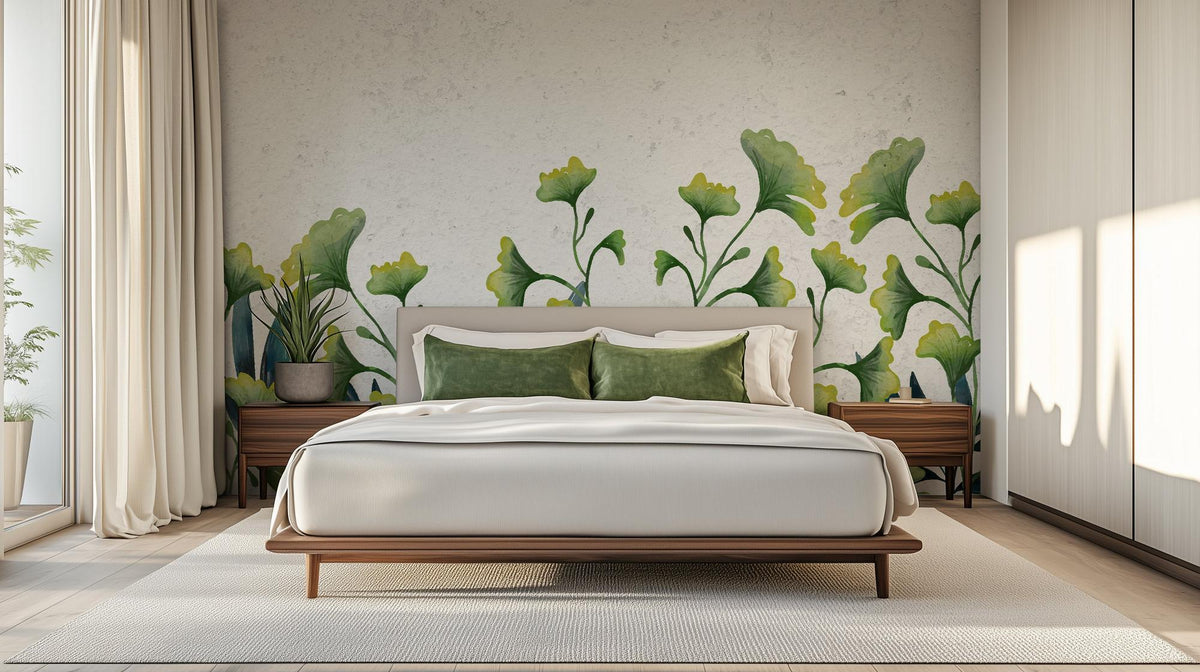 Contemporary Green wallpaper for Bedroom