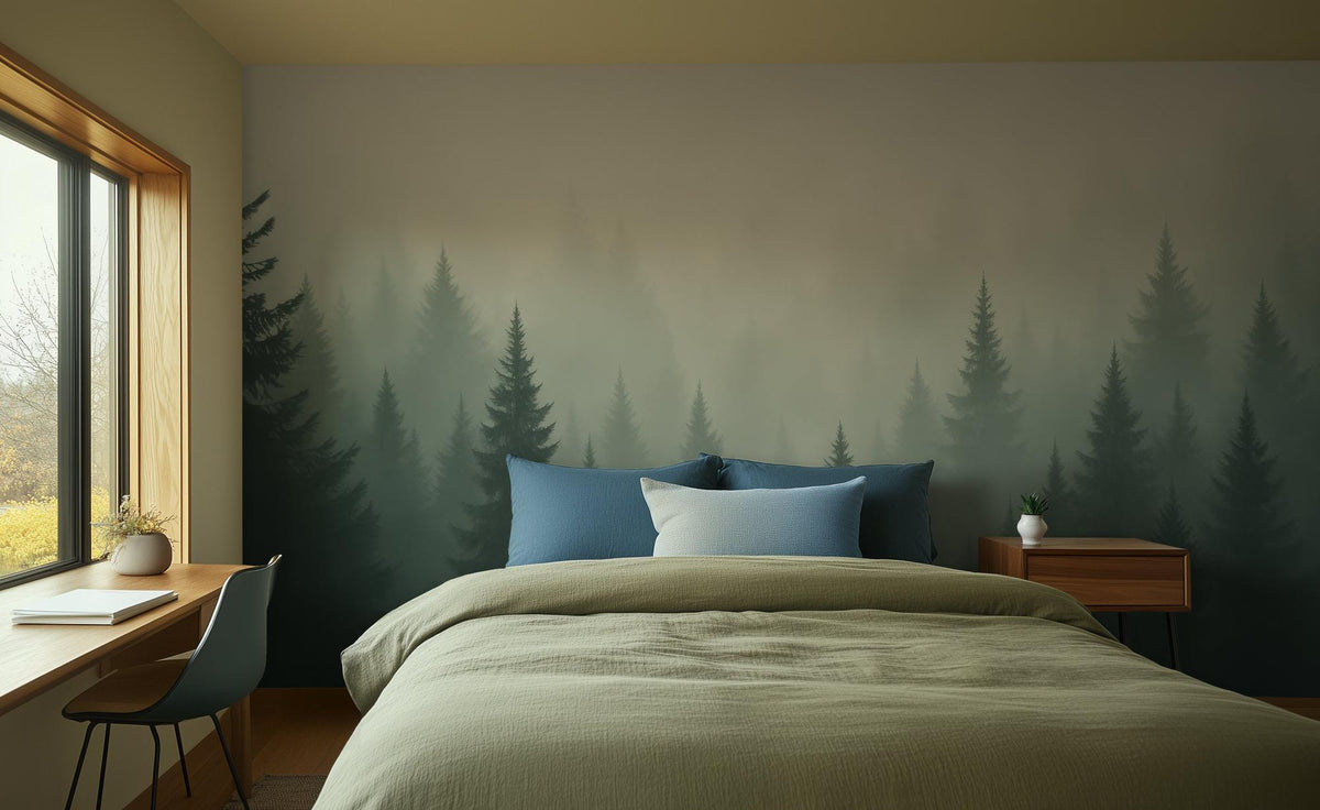 Contemporary Green wallpaper for Bedroom