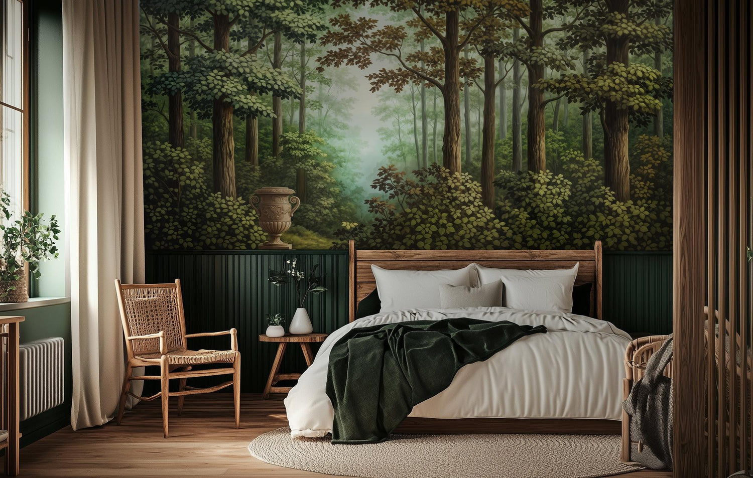 Contemporary Green wallpaper for Bedroom