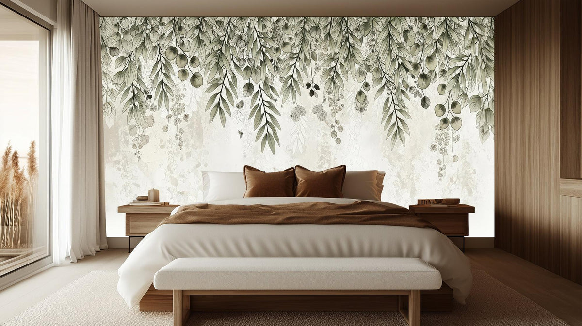 Contemporary Green wallpaper for Bedroom