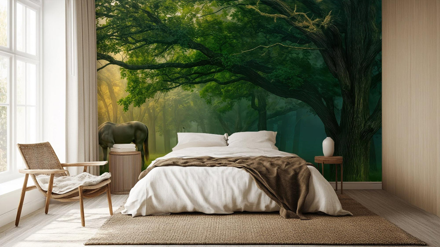 Contemporary Green wallpaper for Bedroom