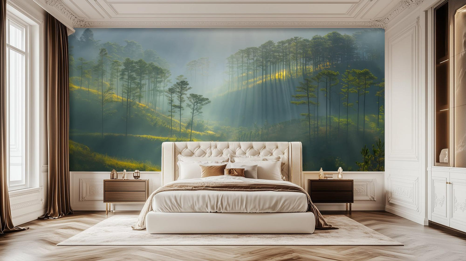 Contemporary Green wallpaper for Bedroom