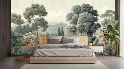Contemporary Green wallpaper for Bedroom