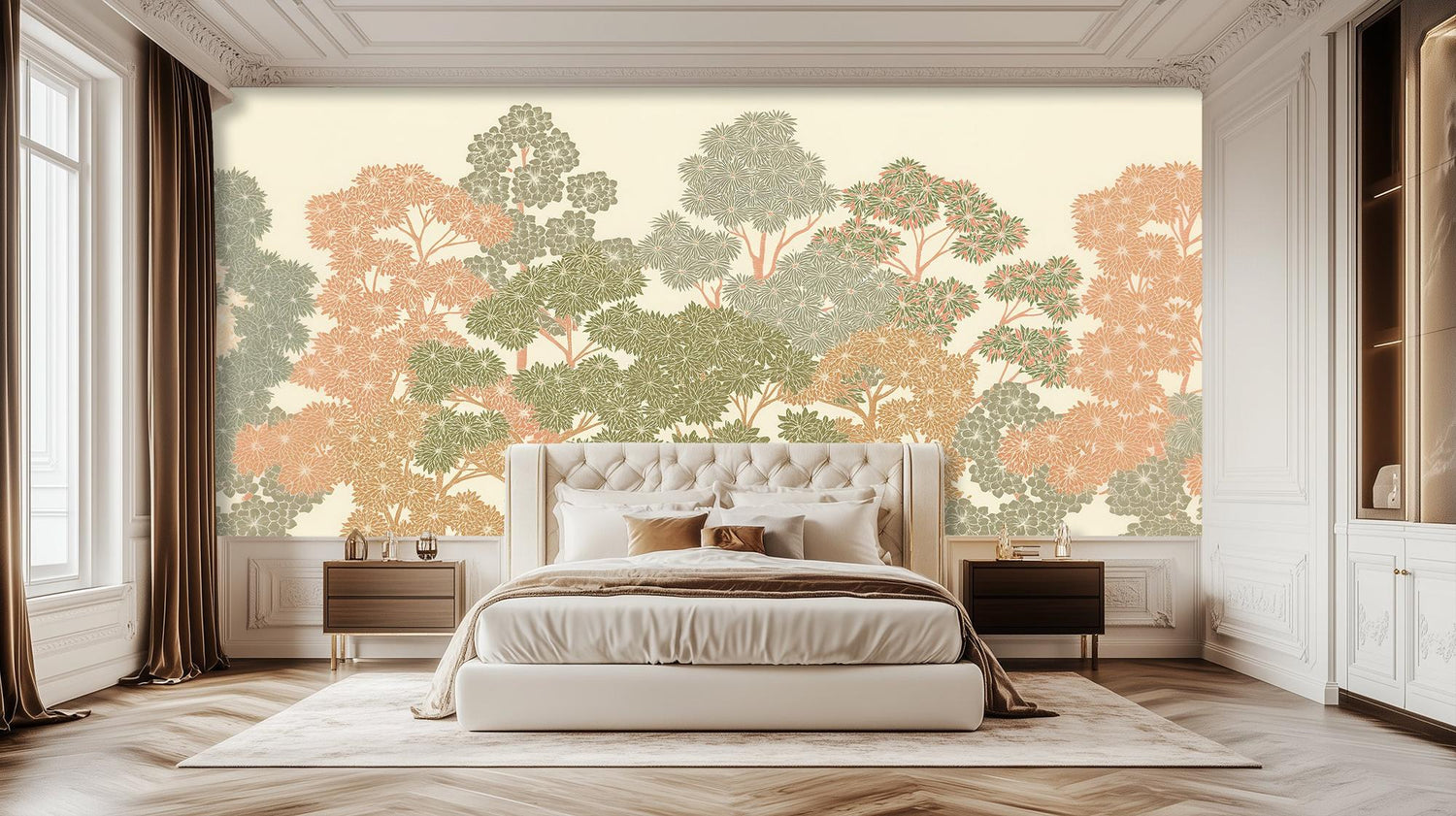 Contemporary Green wallpaper for Bedroom