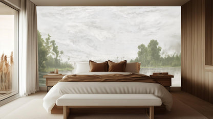 Contemporary Green wallpaper for Bedroom