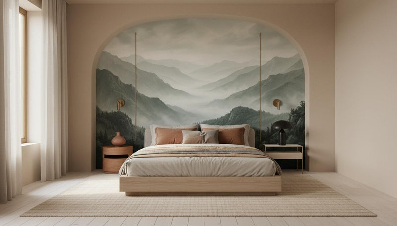 Contemporary Green wallpaper for Bedroom