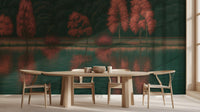 Contemporary Green wallpaper for Dining Room