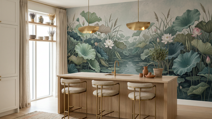 Contemporary Green wallpaper for Dining Room