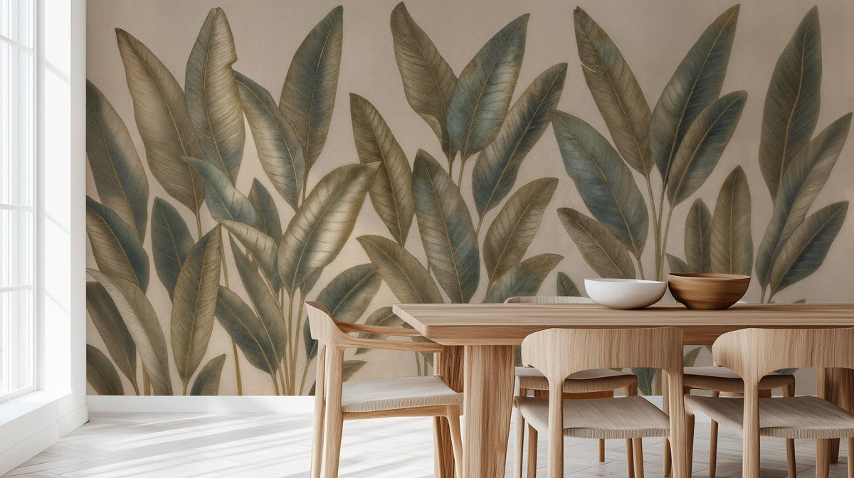 Contemporary Green wallpaper for Dining Room
