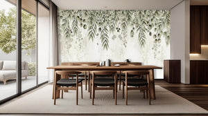 Contemporary Green wallpaper for Dining Room