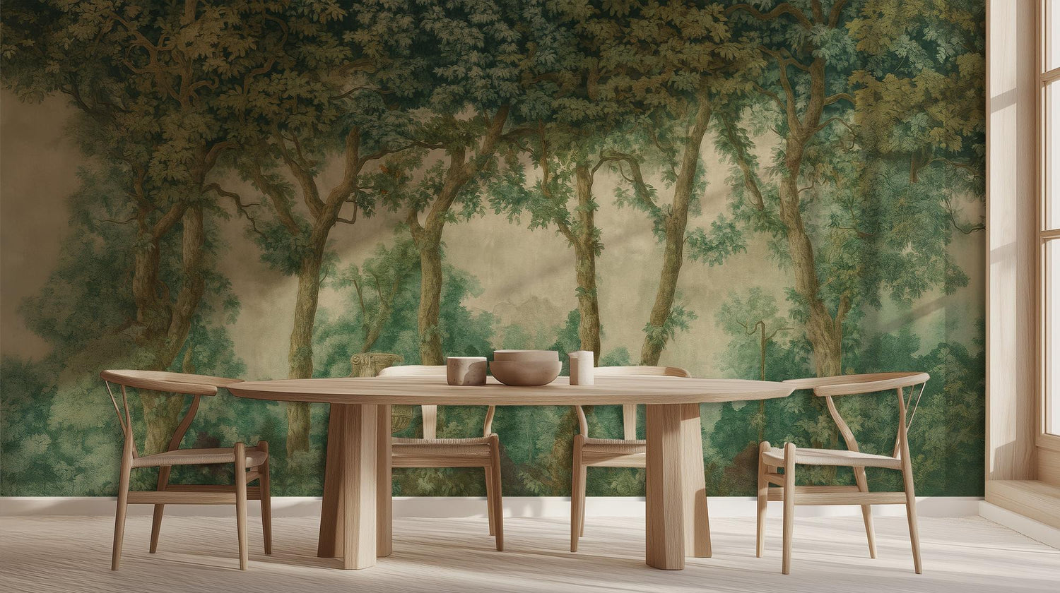Contemporary Green wallpaper for Dining Room