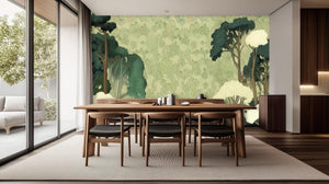 Contemporary Green wallpaper for Dining Room