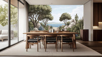 Contemporary Green wallpaper for Dining Room
