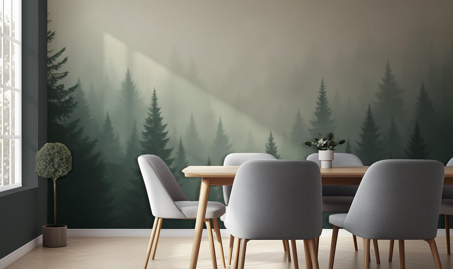 Contemporary Green wallpaper for Dining Room
