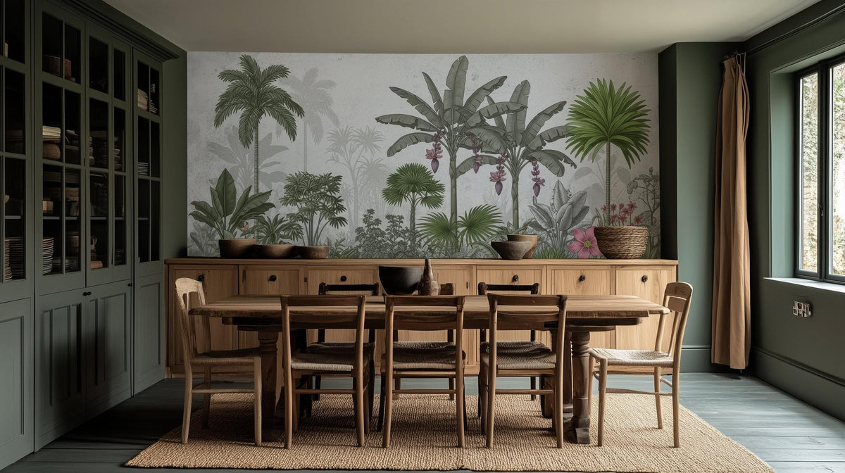 Contemporary Green wallpaper for Dining Room