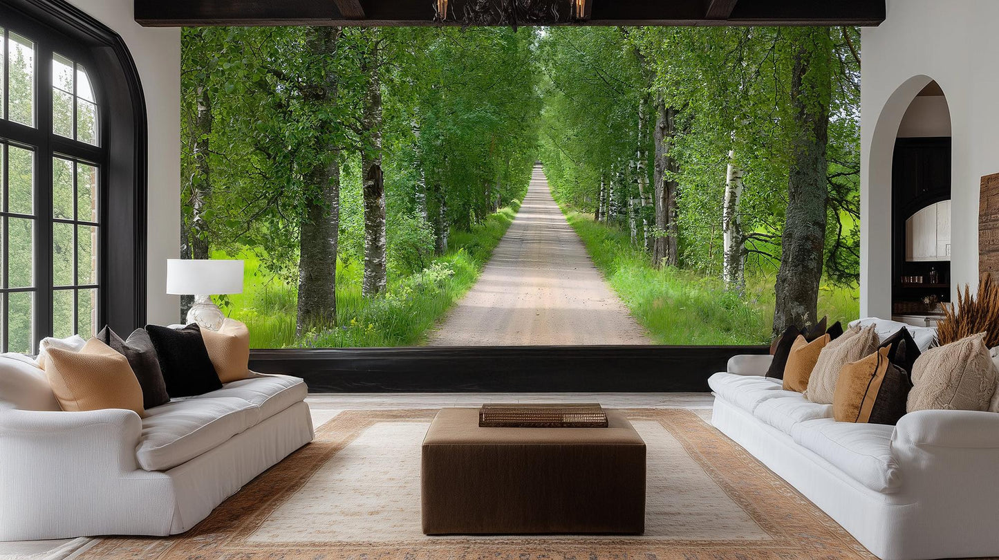 Contemporary Green wallpaper for Living Room