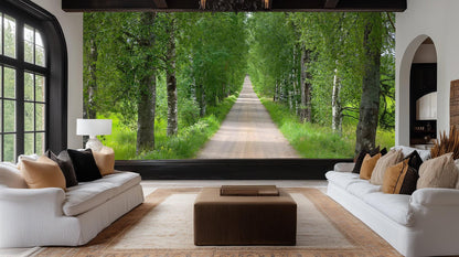 Contemporary Green wallpaper for Living Room