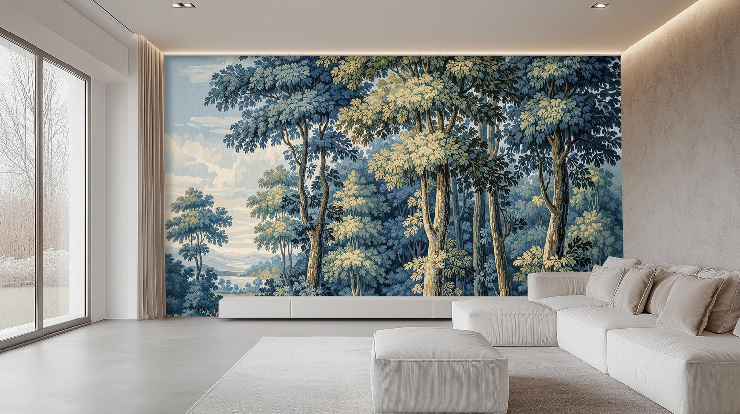 Contemporary Green wallpaper for Living Room