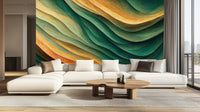 Contemporary Green wallpaper for Living Room