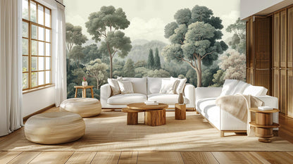 Contemporary Green wallpaper for Living Room