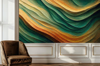 Contemporary Green wallpaper for Living Room