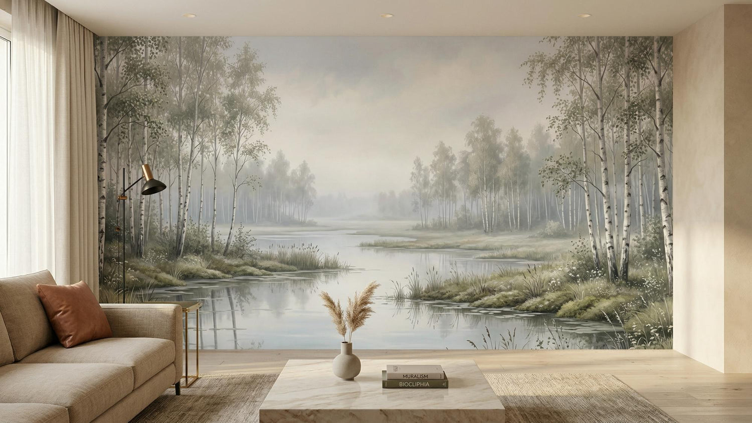 Contemporary Green wallpaper for Living Room