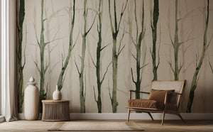 Contemporary Green wallpaper for Living Room