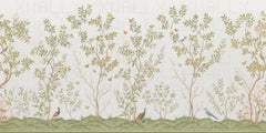 Whimsical Bird and Blossom Wallpaper