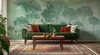 Contemporary Green wallpaper for Living Room