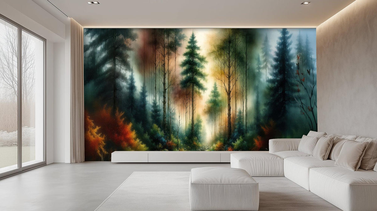 Contemporary Green wallpaper for Living Room